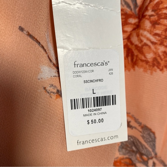 NEW Blue Rain Francesca’s Large Women’s Off The Shoulder Tie Back Mini Dress - Picture 7 of 8